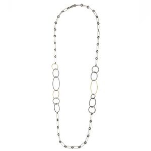 David Yurman
Two-Tone 18k Sterling Silver Oval Chain Link Cable Necklace